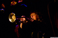 Pam Fleming, trumpet and flugelhorn player for Hazmat Modine