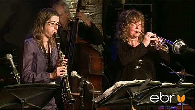 Metropolitan Klezmer at City Winery, picture features Deborah KArpel on clarinet and Pamela Fleming on trumpet